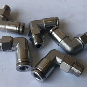 S.S. Swivel elbow connector 1/8 x 6mm